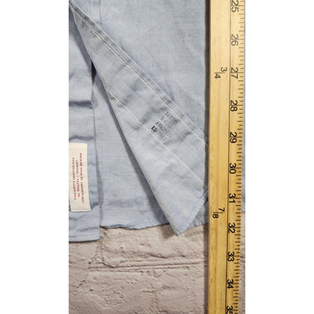 Brooks Brothers Traditional Fit Chambray Stripe Contrast Collar Shirt 17-33 - Picture 6 of 9